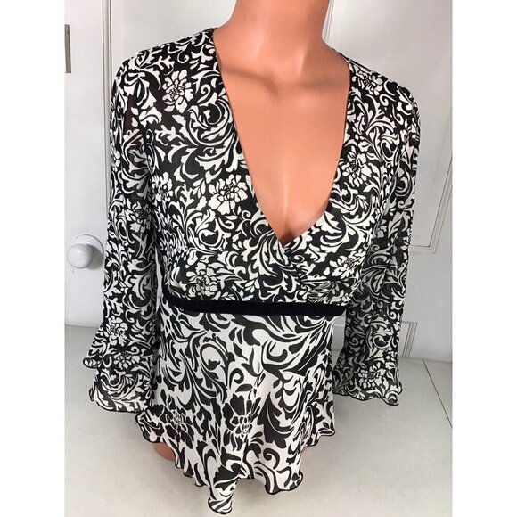 Nine West Paisley Blouse Womens 10 - Picture 2 of 5